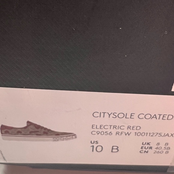 ***Authentic*** COACH ELECTRIC RED HEART SNEAKERS, size W 10 - Picture 5 of 7